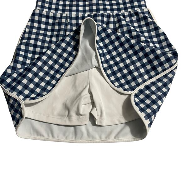 J Crew Factory Womens XXS Active Skort Skirt Blue White Gingham Plaid BO970 - Picture 6 of 9